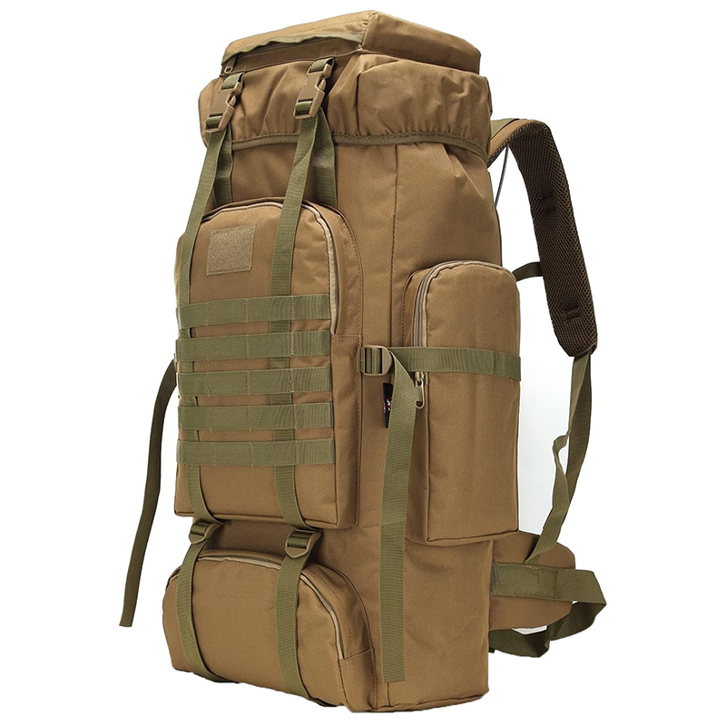 Hiking Backpack for Men 70L Khaki Camping Backpack Military Rucksack Molle 3 Days Assault Pack for Climbing