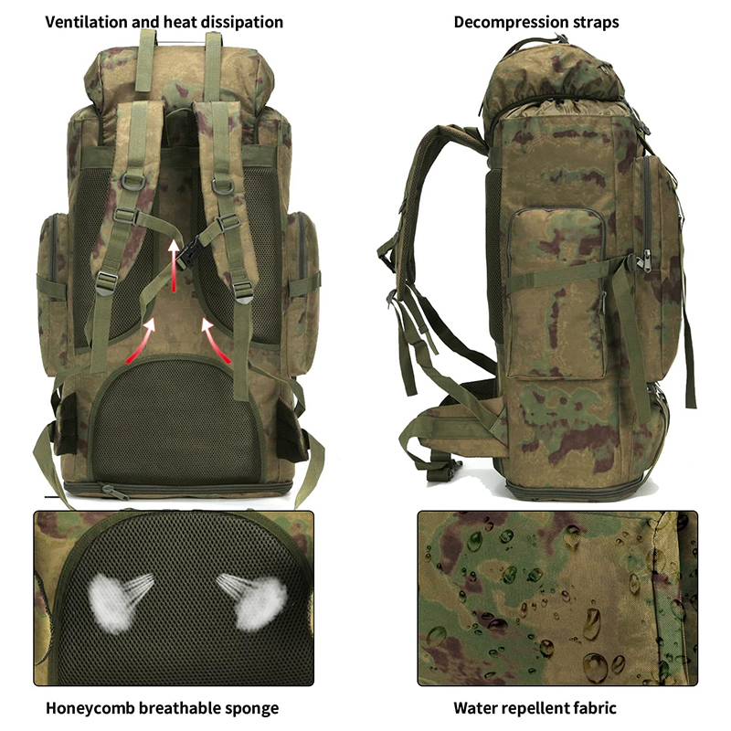 Hiking Backpack for Men 100L Ruin-Green Camping Backpack Military Rucksack Molle 3 Days Assault Pack for Climbing - Image 3