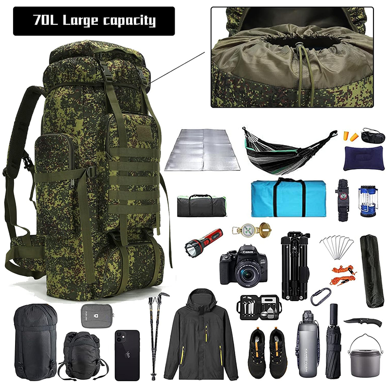 Hiking Backpack for Men 70L Greenmix Camping Backpack Military Rucksack Molle 3 Days Assault Pack for Climbing - Image 3