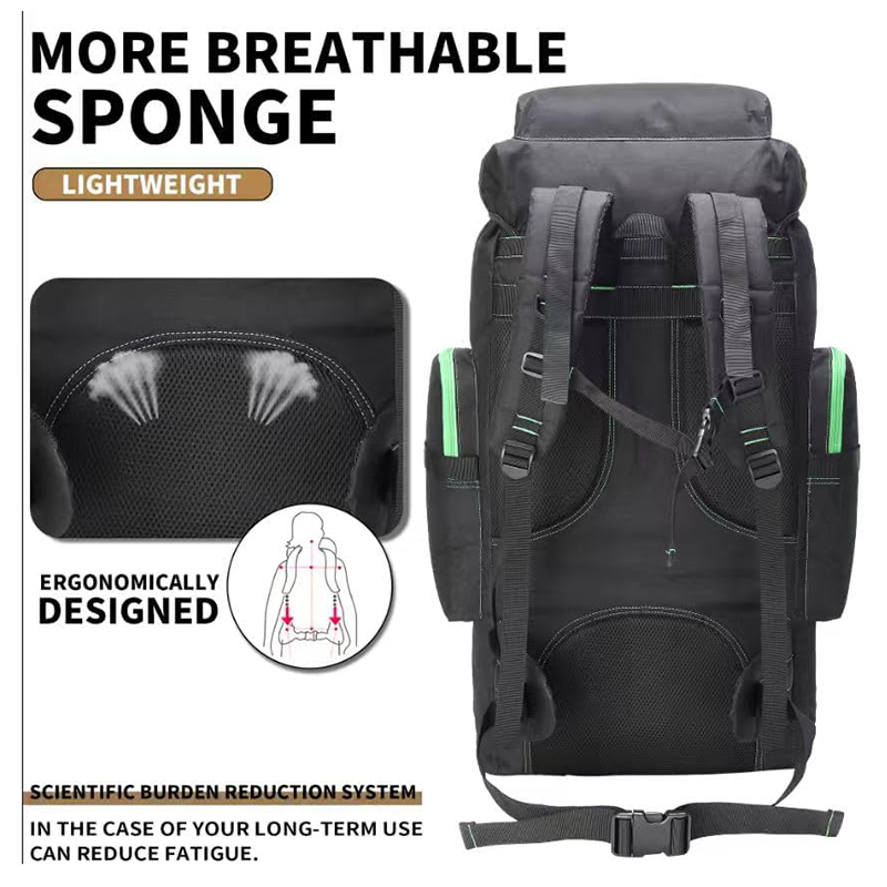 Hiking Backpack for Men 70L Blackgreen Camping Backpack Military Rucksack Molle 3 Days Assault Pack for Climbing - Image 4