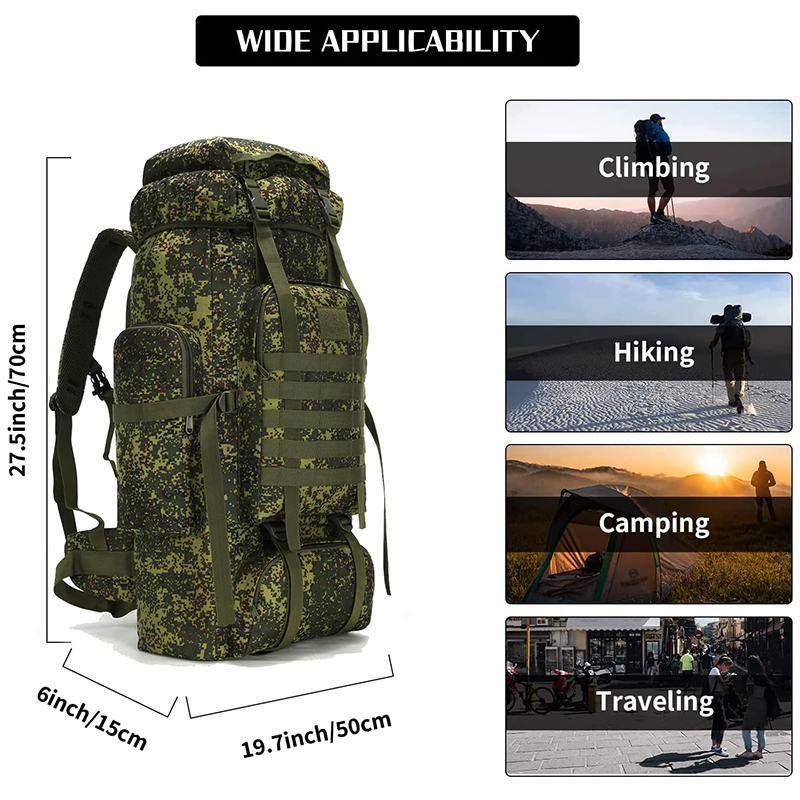 Hiking Backpack for Men 70L Greenmix Camping Backpack Military Rucksack Molle 3 Days Assault Pack for Climbing - Image 4