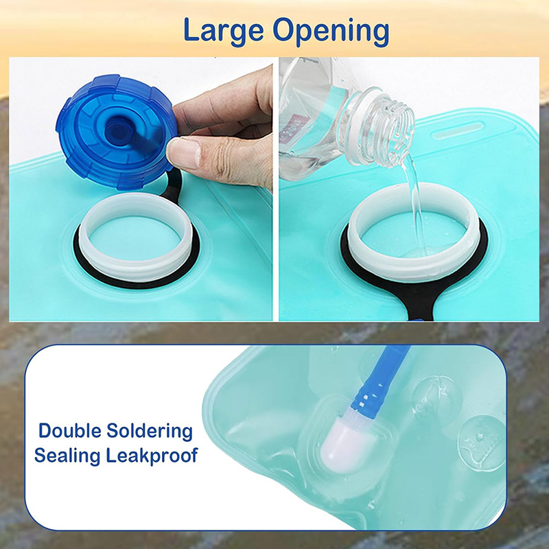 Hydration Bladder 68oz Leakproof Water Reservoir with Wide Opening, Durable and Lightweight, Ideal for Cycling, Hiking, Camping, Easy Refill and Cleaning - Image 5