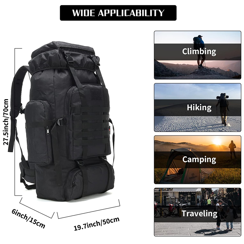 Hiking Backpack for Men 70L Camping Backpack Military Rucksack Molle 3 Days Assault Pack for Climbing - Image 5