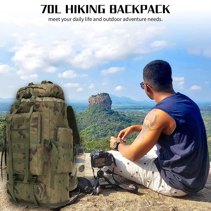 Hiking Backpack for Men 100L Ruin-Green Camping Backpack Military Rucksack Molle 3 Days Assault Pack for Climbing - Image 7