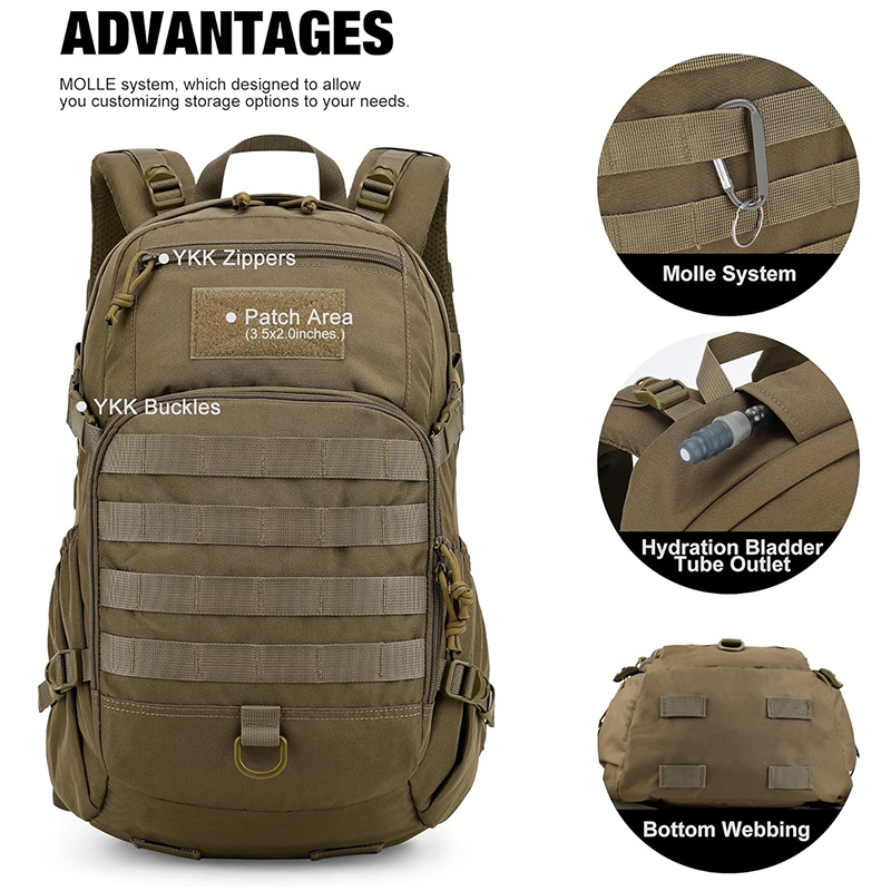 Small Tactical Backpack,Molle Hiking Backpack for Backpacking,Cycling and Biking,25L Backpack - Image 4