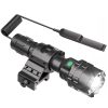 Picatinny Flashlight, LED Tactical Flashlight Rifle Rail Light with Pressure Switch, 3000 Lumens Waterproof Light, 5 Mode USB Rechargeable Flashlight for Hunting, Matte Black