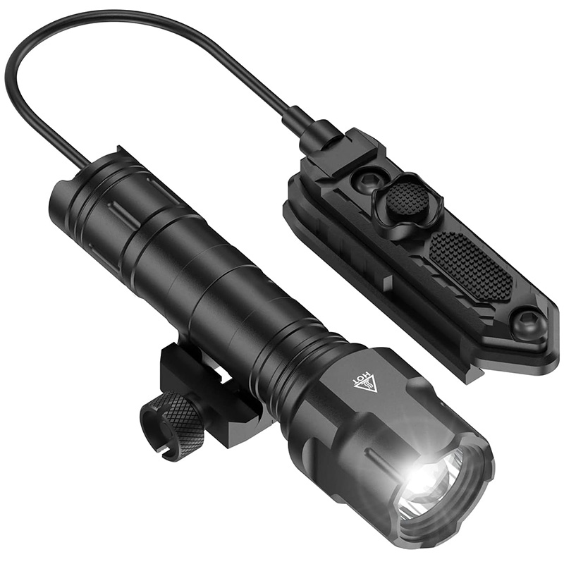 WL25 1200 High Lumens Tactical AR Flashlight LED Light with Pressure Switch & Fixed Picatinny Rail Mount, 3 Modes - High/Low/Strobe