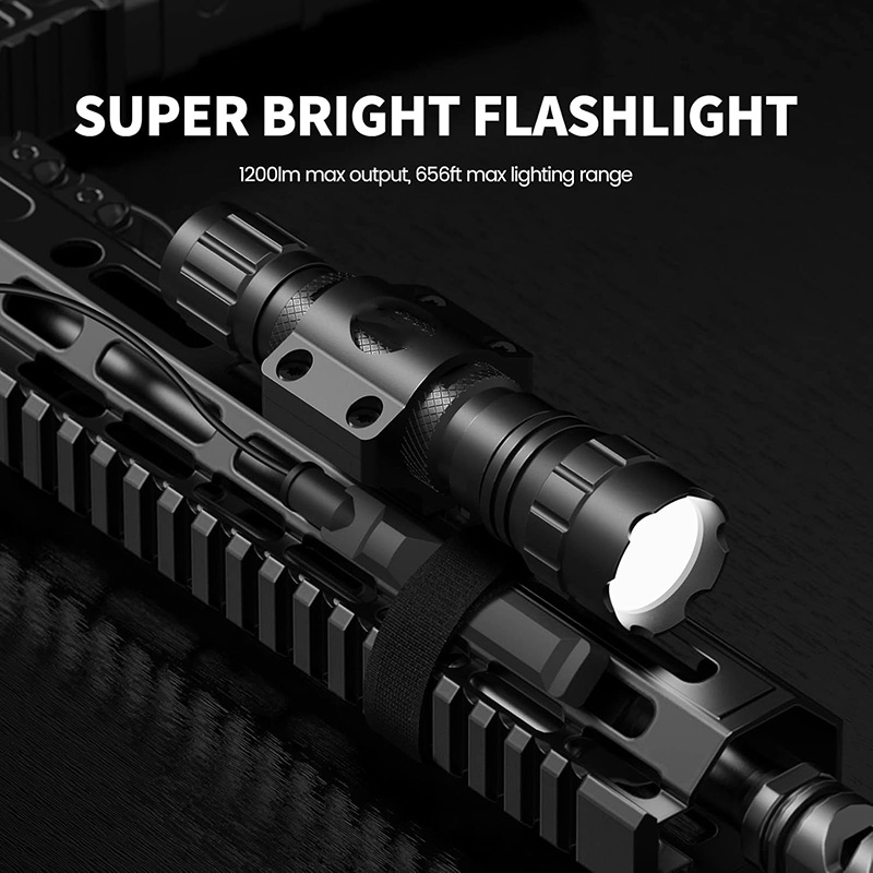 FL22 Tactical Flashlight 1200 Lumens LED Light M Lock Rail Mount Ar Flashlight with Pressure Switch - Image 3