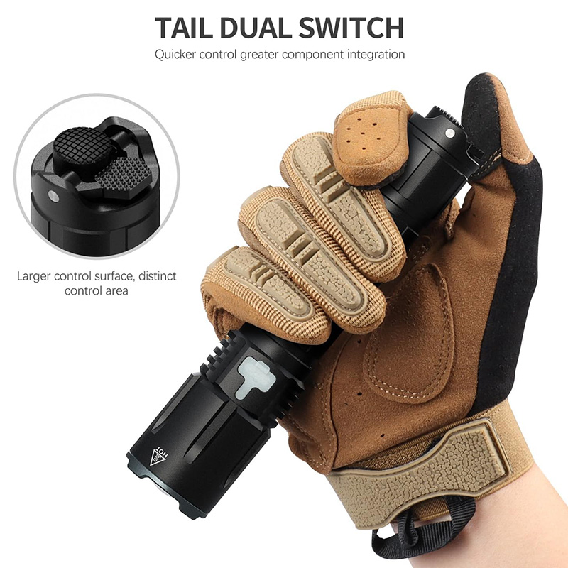 FL26 Rechargeable Tactical Flashlight 2000 Lumen, Adjustable Focus Light with Pressure Switch, USB-C Charging, IPX7 Waterproof, 4 Modes (Ultra/High/Low/Strobe) for Hunting & Outdoor - Image 3