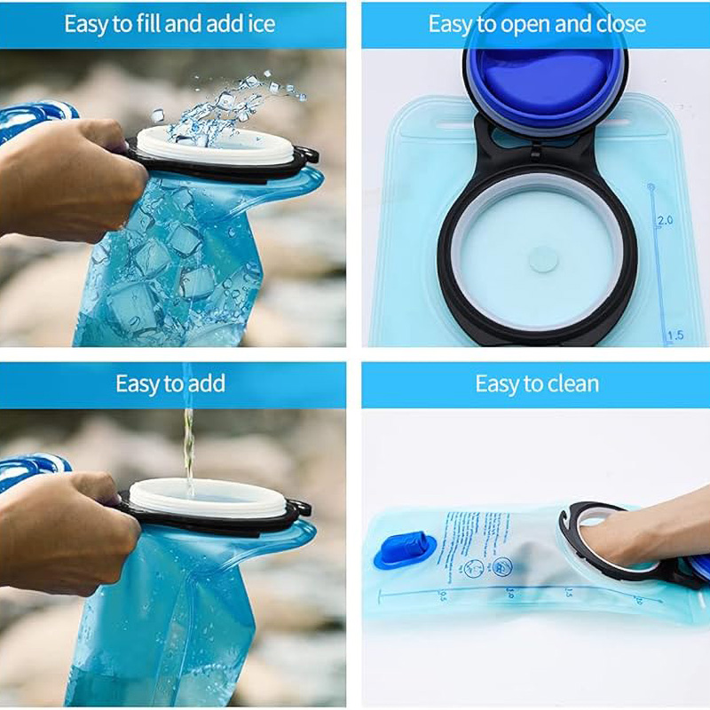 1.5L/2L Hydration Bladder, Large Opening Water Storage Bladder Bag, for Cycling Hiking Camping - Image 4
