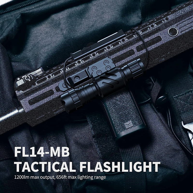 FL11 Tactical Flashlight 1200 Lumen LED Weapon Light,Waterproof with Picatinny/M Lock Mount, Pressure Switch Included (M Lock Mounted) - Image 4