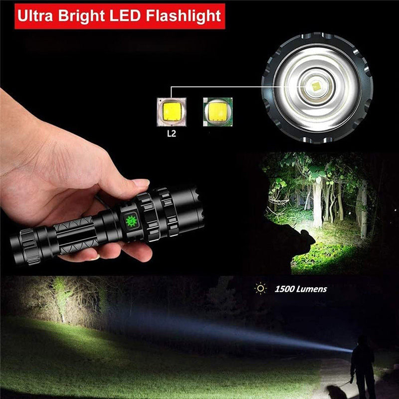 ZeYouai Tactical Flashlight with Rail Mount, Rechargeable LED Flashlight, Super Bright Torch Light 5 Modes Waterproof Weapon Light Pressure Switch Include for Hunting - Image 6