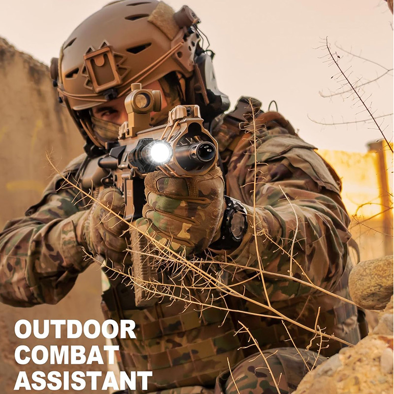 FL32 Rechargeable Tactical Flashlight 1500 Lumen, with Strobe, USB-C Charging, IPX7 Waterproof, Includes Pressure Switch & M-Lock Mounts - Image 7